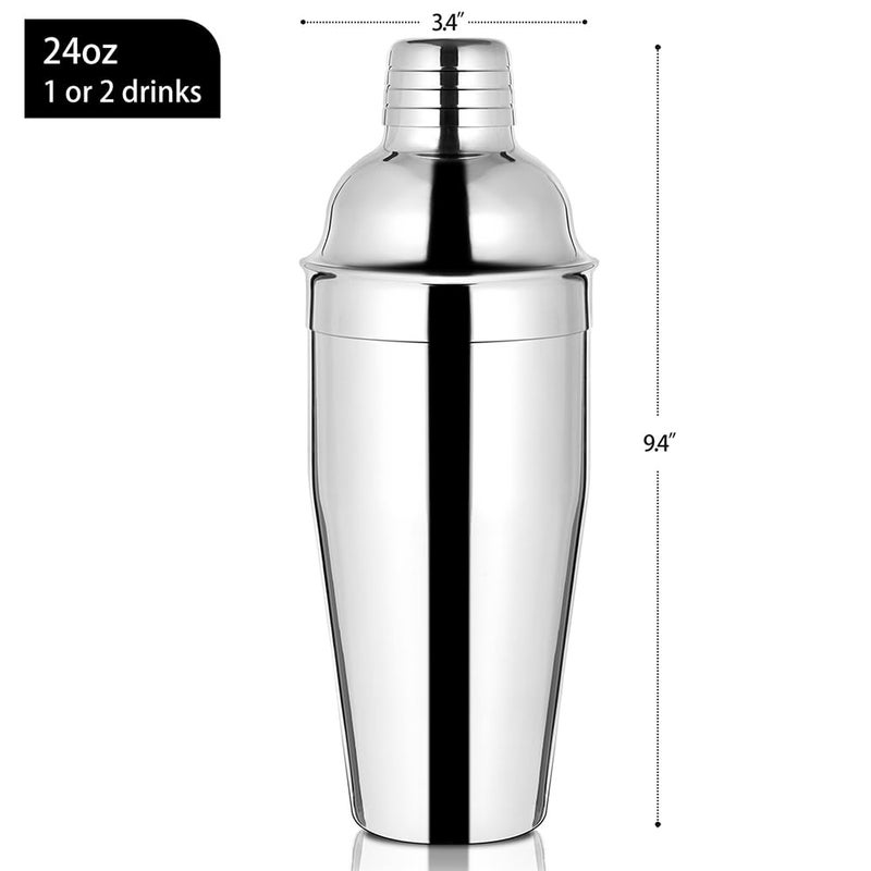Etens Bar Cocktail Shaker, 24 oz Martini Shaker Drink Mixer with Built-In Strainer for Bartending â€“ Stainless Steel Bartender Shakers for Mixed Drinks Margarita Alcohol Liquor Barware Tools - Image 3
